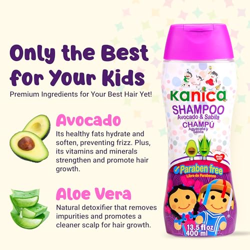 Kids Shampoo with Avocado & Aloe Vera, Gentle & Nourishing, 13.5 Fl Oz Pack of 2