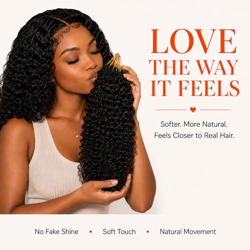 Pre-Looped Burmese Curly Crochet Hair 16 Inch - Natural Black 8 Packs