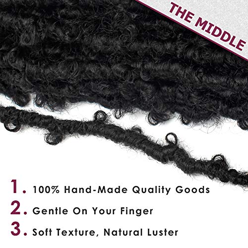 10 Inch Butterfly Locs Crochet Hair for Black Women - 6 Packs, Natural Black (1B)