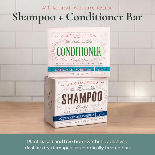 Plastic-Free Hair Care Set with Shampoo & Conditioner Bars - Moisturizing & Nourishing, 3 Pack