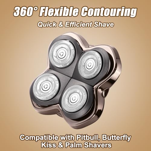 2 Pack Rotary Shaver Replacement Heads for Skull Pitbull & Butterfly Kiss - 4D Floating Blades