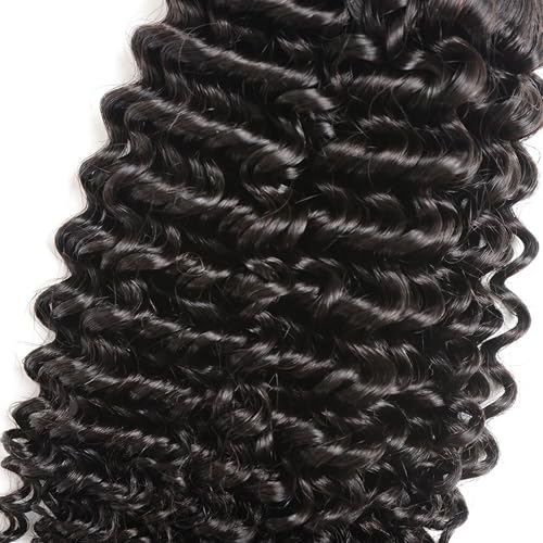 10 Inch Kinky Curly Human Hair Bundles - Natural Black, Brazilian Virgin, Double Weft for Black Women - Variation #1B-Natural-KC