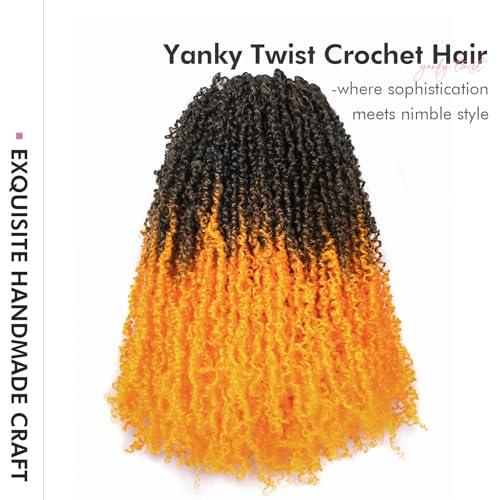 Toyotress Yanky Twist Crochet Hair - Pumpkin Ombre Ginger 12 Inch 8 Packs Pre-Looped Synthetic Braids