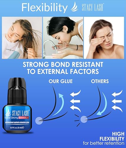 Stacy Lash Extra Strong Evolution Eyelash Extension Glue 0.17 fl oz Fast Dry Professional Adhesive