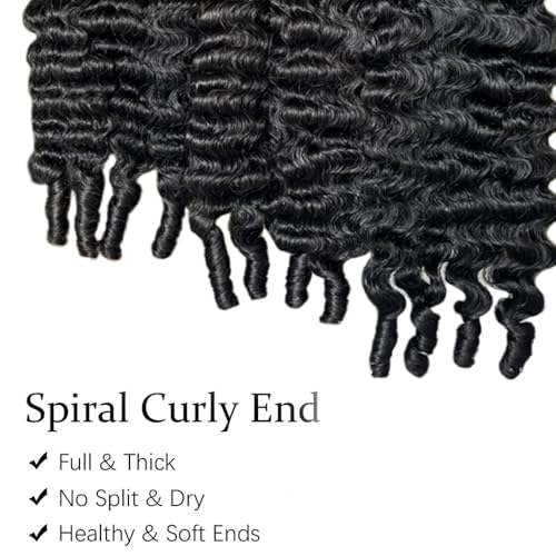 20 Inch Burmese Water Wave Human Hair Extensions - Curly Weave, Unprocessed Black
