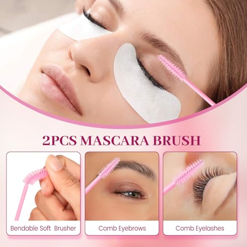 Buqikma Lash Shampoo Kit - Lash Cleaning for Eyelash Extension, 60Ml/2.11fl.Oz Eyelash with Lash Shampoo Brushes Gentle Lash Extension Cleanser for Professional Salon Use and Home Use (2 Pcs)