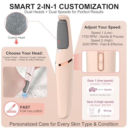 Electric Foot File Callus Remover for Feet Rechargeable & WaterSafe