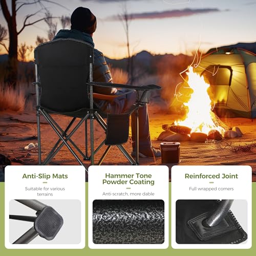 Oversized Camping Chair with Lumbar Support - Black, 1 Pack