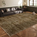 Washable 5x7 Brown Vintage Rug - Foldable Non-Slip Indoor Floor Cover