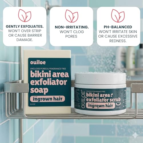 Ouiloe Bikini Exfoliating Scrub for Ingrown Hair & Razor Bumps - Sensitive Skin Care