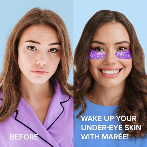 MAREE Complete Beauty Solution - Under Eye Gels & Hair Mask, Conditioner - Marine Collagen, Hyaluronic Acid, Coconut Oil & Keratin - Reduces Puffy Eyes & Dark Circles, Hydrating Fine & Frizzy Hair