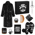 Black Grandpa Fuzzy Robe Candle Gift Set - Birthday Father's Day Basket for Men