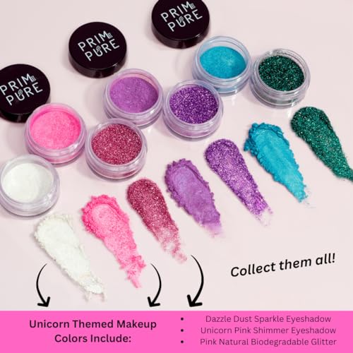 Prim and Pure Kids Makeup Gift Set - Unicorn Pink, Eyeshadow, Lip Gloss & Mirror
