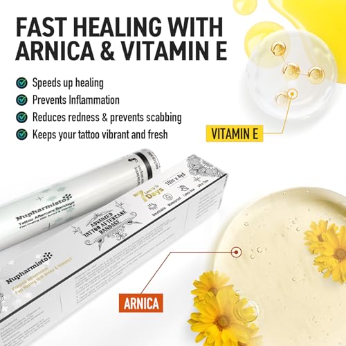 Waterproof Tattoo Aftercare Bandage 10x4 Yards - Skin Healing Wrap with Arnica & Vitamin E
