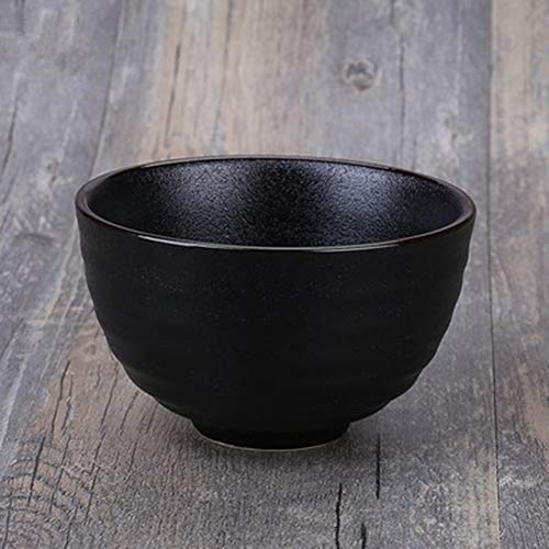 Vintage Design Handmade Pottery Shaving Bowl Thicken Ceramic Soap Dish Black 4.5" (Black)