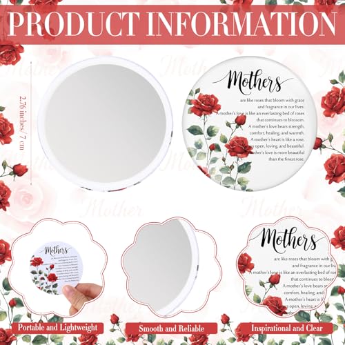 Kacctyen 10 Sets Mother's Day Makeup Bag & Compact Mirror Gift Set for Women & Mom