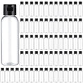 300 Pack 2 oz Clear Plastic Flip Cap Bottles - Travel Refillable Containers