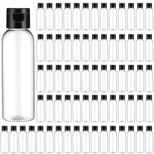 300 Pack 2 oz Clear Plastic Flip Cap Bottles - Travel Refillable Containers