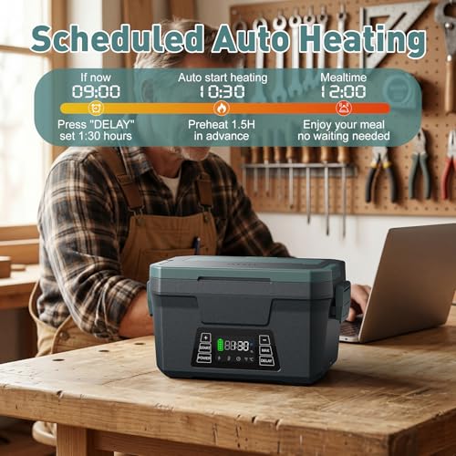 Vingud Turquoise Cordless Electric Lunch Box with APP Control & 18000mAh Battery