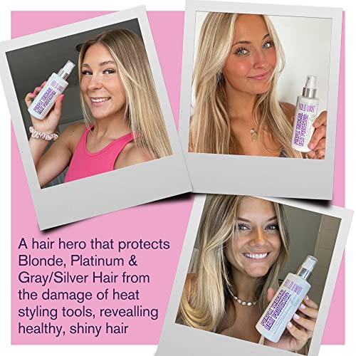 BOLD UNIQ Blonde & Silver Hair Heat Protectant Spray with Fruity Notes, 5.9 Fl Oz