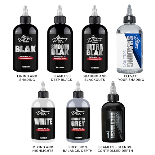 Allegory Tattoo Ink Shading Solution 8 fl oz - Pigment Enhancer with Twist-Dispensing Cap, Made in USA, Vegan Friendly