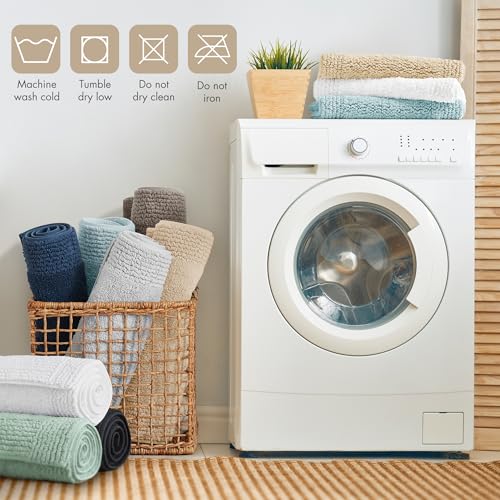 Reversible Cotton Bath Runner 24 x 72 Natural - Plush, Dense 3000GSM