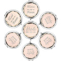 Pack of 7 Compact Pocket Makeup Mirrors Set Include 1 Bride Mirror 1 Maid of Honor Mirror 1 Matron of Honor Mirror and 4 Bridesmaid Mirrors Wedding Bridesmaid Proposal Gifts (Champagne)