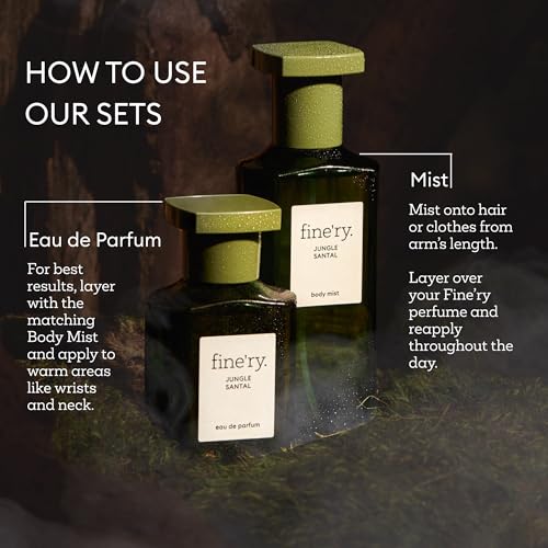 Fine'ry Jungle Santal Spicy Sandalwood Eau de Parfum & Body Mist Gift Set | Woody & Earthy Fragrance Duo for Women
