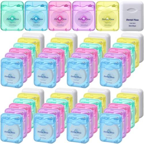 60 Pcs Travel Dental Floss Bulk Mint Flavor Multicolor 0.02 Foot