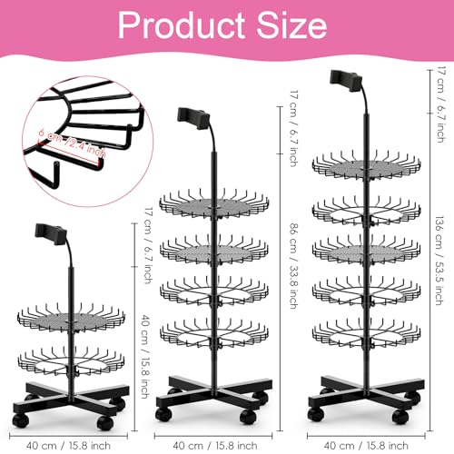 Braiding Hair Rack Standing with 140 Pegs, Height Adjustable Hair Extension Holder with Wheels, Braiding Rack Stand for Hair with Phone Holder for Displaying & Separating Hair (Black)