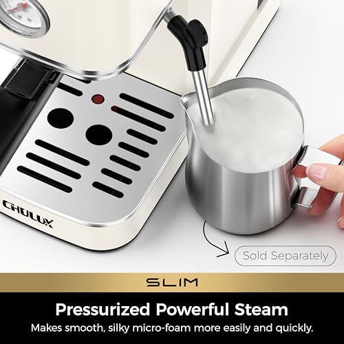 Slim Espresso Machine with Milk Frother - Home Cappuccino Maker - Creamy