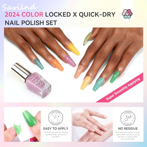 39-Piece Fall Nail Polish Set with Quick Dry & Top & Base Coats - Colors Locked X Tech - Variation D2-Fall