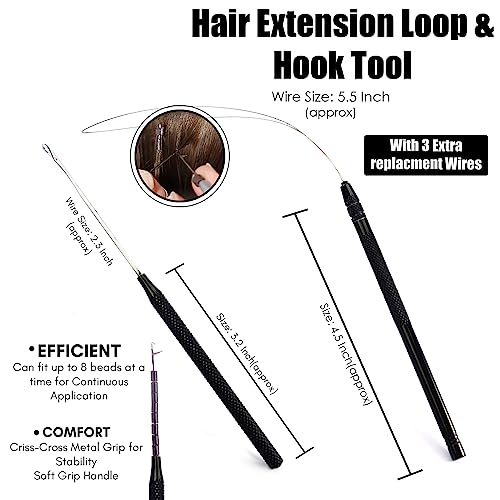 My Hair Tools Black Micro Link Hair Extension Kit with Pliers & Bead Remover