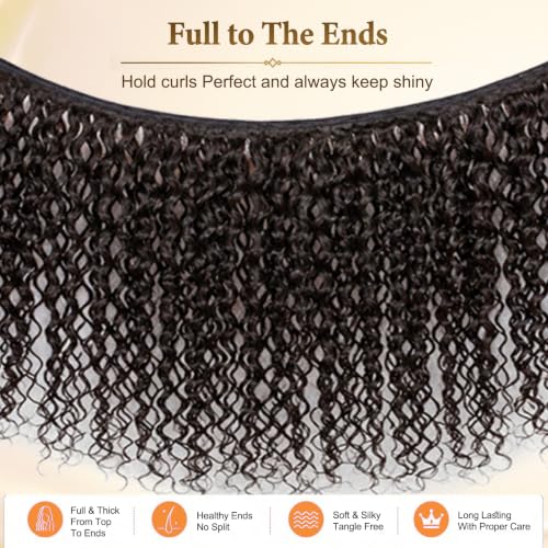 Deep Wave Human Hair Bundles 16 Inch Natural Black 12A Virgin Brazilian Hair