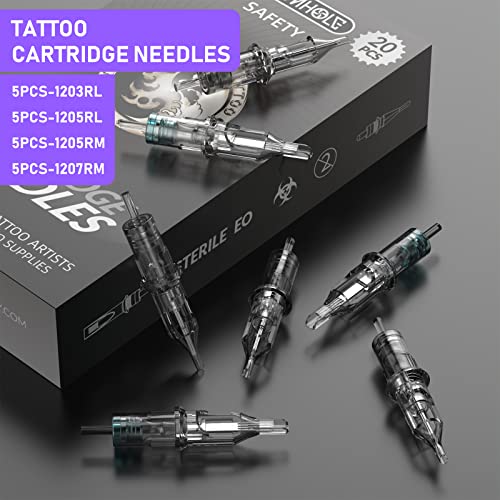 Red Rotary Tattoo Machine Kit with 20 Cartridges & Ink - Beginner Friendly