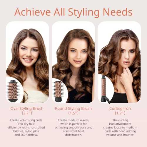 5-in-1 Hot Air Styler & Hair Dryer Brush - Ionic Multi-Styler with 5 Attachments
