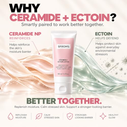 Ceramide Ectoin Hyaluronic Acid Moisturizer for Sensitive Skin - Korean Barrier Repair Lotion