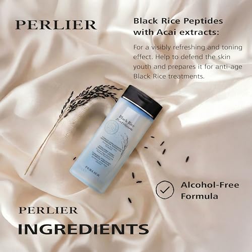 Perlier Black Rice Platinum Face Toner - Brightening & Moisturizing Skin Care, 6.7 fl oz