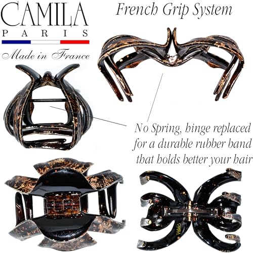 Camila Paris Octopus Hair Clips for Thick Hair - Brown, 3.5 Inch, Strong Grip