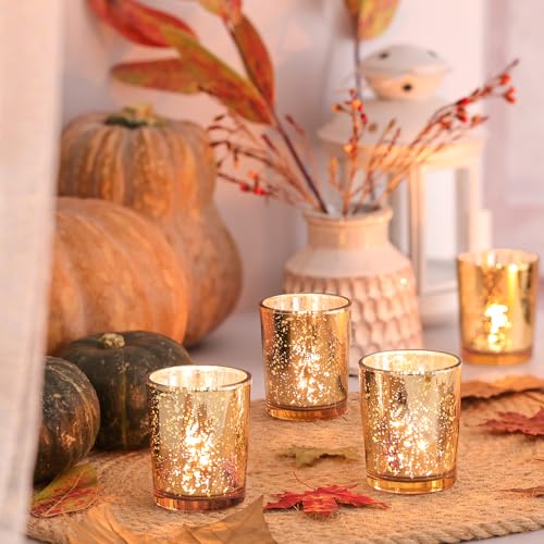 Gold Mercury Glass Votive Candle Holders 72pcs - All Match Wedding Party Decor