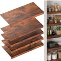 Wire Shelf Covers for Pantry Closet Laundry - Rustic Brown 4pcs 24x12 Inches - Easy Assembly