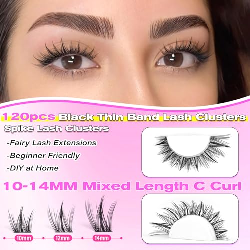 wiwoseo Manga Lash Clusters Fairy Eyelash Clusters Eyelash Extensions Cluster Lashes Natural Lash Clusters Spiky Individual Lashes Extensions Wispy Cluster Lashes 10-14MM Anime Lashes Clusters