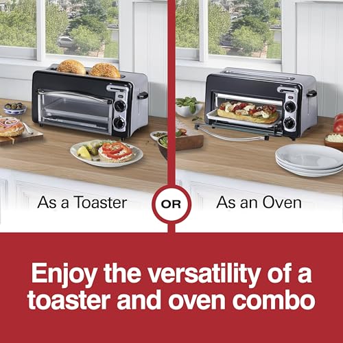Hamilton Beach 2-in-1 Countertop Toaster Oven & 2-Slice Toaster - Compact Kitchen Appliance