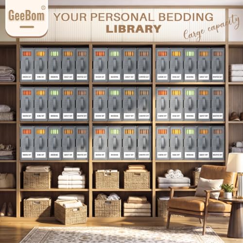 GeeBom 9 Pack Bed Sheet Organizers with Clear Windows & Handles