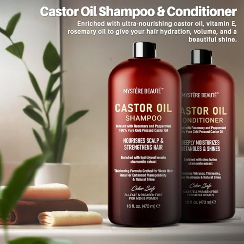 Castor Oil Shampoo & Conditioner Set with Keratin - 16 oz Each | THIS LISTING VARIATION
