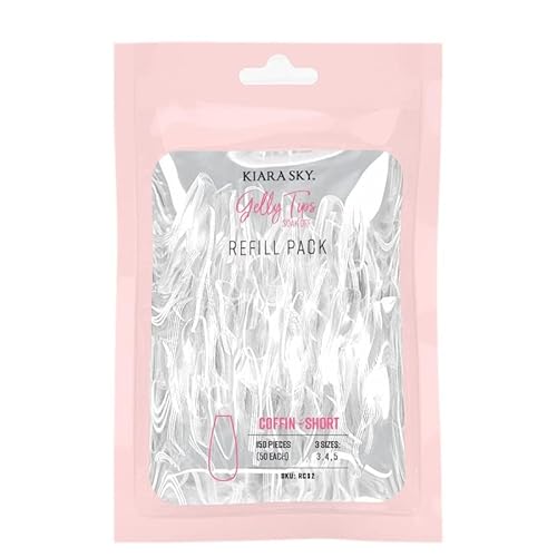 Kiara Sky Gelly Tip Soak Off Nails Refill Packs - Coffin Short (Size 3, 4, 5)