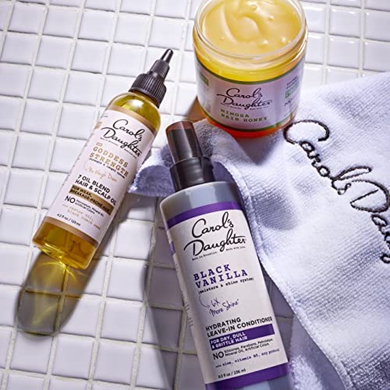 Carol's Daughter Curly Hair Care - Best Sellers Kit: Mimosa Honey Pomade, Goddess Strength Hair & Scalp Oil, Black Vanilla Leave In Conditioner Spray Oil for 4C, 4B, 4A, 3C, 3B, 3A Hair