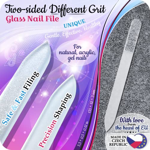 Gladzy Czech Glass Nail File Set - All-in-One Manicure & Pedicure Kit