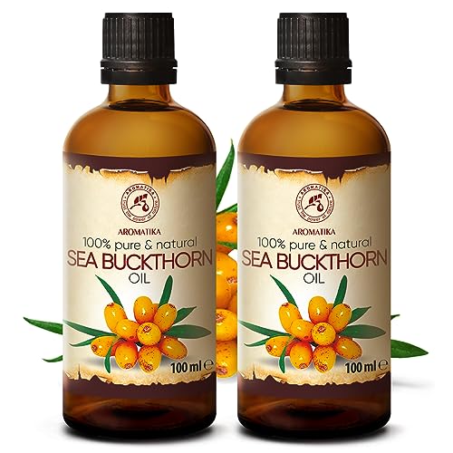 Sea Buckthorn Oil 3.4 Fl Oz Pack of 2 - Cold Pressed & Natural Skin & Hair Care