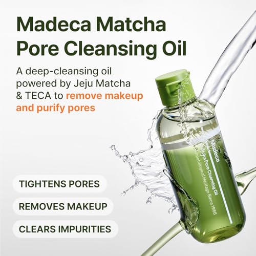 CENTELLIAN 24 Madeca Matcha Double Cleanse Set ? Cleansing Oil 150ml + Toning Peeling Gel 5.07 fl oz, Low-Irritation Pore Care, Sebum & Blackhead Control, Korean Skincare Bundle